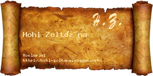 Hohl Zoltána névjegykártya